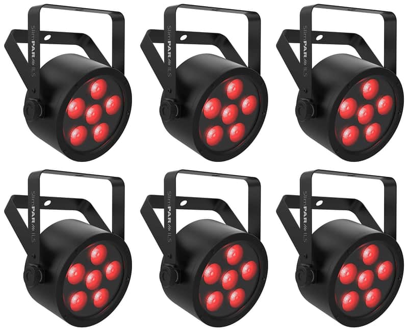 (6) Chauvet DJ SlimPAR H6 ILS RGBAW+UV LED DMX Par Can Party/Stage Wash Lights image 1