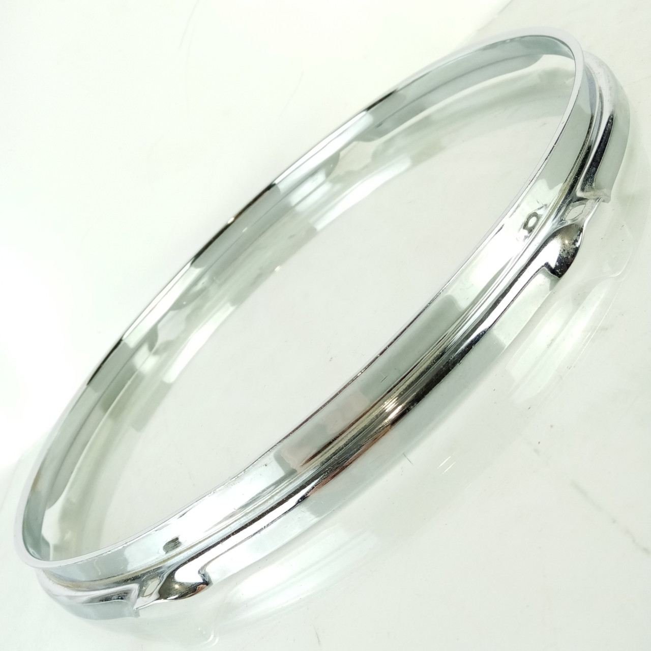 Ludwig 14"Chrome-BRASS 6-Lug Triple-Flange Snare/Floor Tom Drum Rim/Hoop COB WFL — main photograph