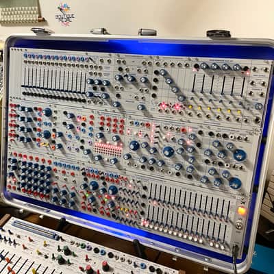 Buchla Tiptop 200t series with BPNYC ZERO Halliburton Eurorack Modular Travel Case SILVER 122hp 9U w/MARF image 25