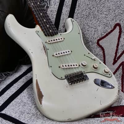 Fender Custom Shop Andy Hicks Masterbuilt 1963 Stratocaster Relic Aged Olympic White 7.30 lbs image 8