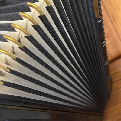 BLACK AND GOLD HOHNER ATLANTIC PIANO ACCORDION LMH WITH GRILL MUTE image 4