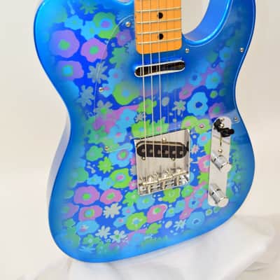 2022 Fender Vintage Custom '68 Telecaster NOS Electric Guitar, Maple Fingerboard, Blue Flower w/ Case image 3