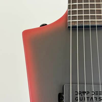 ESP LTD EXL Black Metal Electric Guitar - Black Red Burst Satin image 5