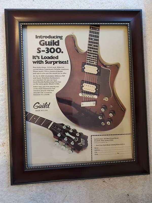 1978 Guild Color Promotional Ad Framed Guild S-300 Original image 1