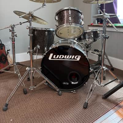 Ludwig Super Classic 1961-1963 pre-serial number - Black Galaxy Sparkle - 4 pc shell set image 2