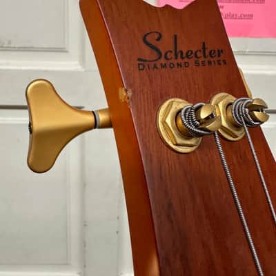 Used Schecter Stiletto Diamond Series Studio 4 String Bass Guitar Honey Satin w/ Gig Bag Local Pickup image 7