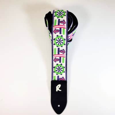 Boat Wheel and Anchor Guitar Strap -Green Purple Nautical Guitar Strap- Ocean Guitar Strap-Handcraf image 4