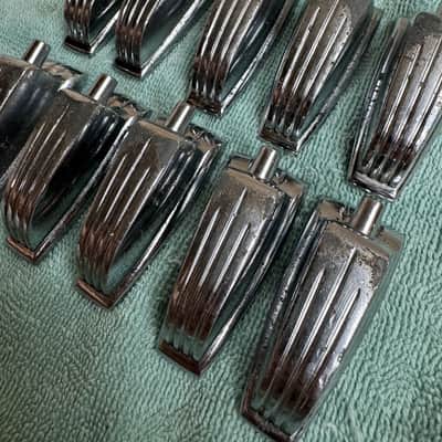 Ludwig Lot of 10 Vintage WFL Large Classic Bass Drum or Tom Lugs #001 50s - Chrome image 1