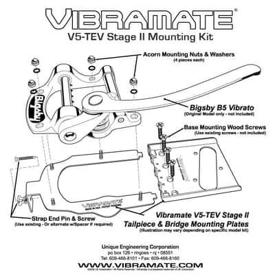 Bigsby B5 Bolt On To Telecaster W/ Vibramate V5-TEV-2 - 4 Screw Vintage Fender Telecaster Mount image 2