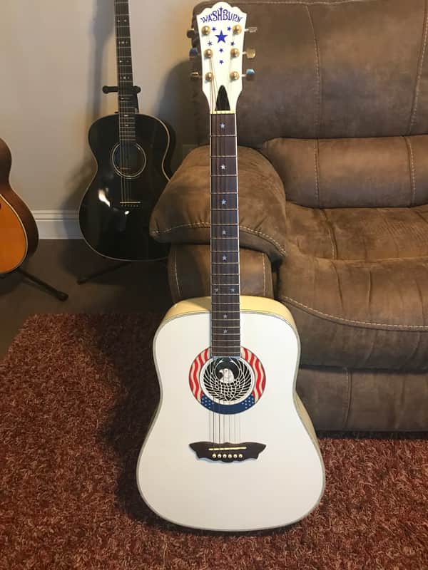 Washburn D2001PWH 2001 White Patriot image 1