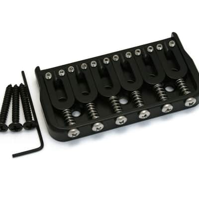 Hipshot 41065B 6-String Hardtail Fixed Electric Guitar Bridge .175" - BLACK image 2