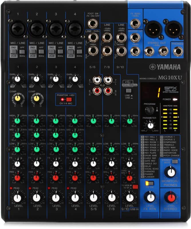 Yamaha MG10XU 10-channel Mixer with USB and FX image 1