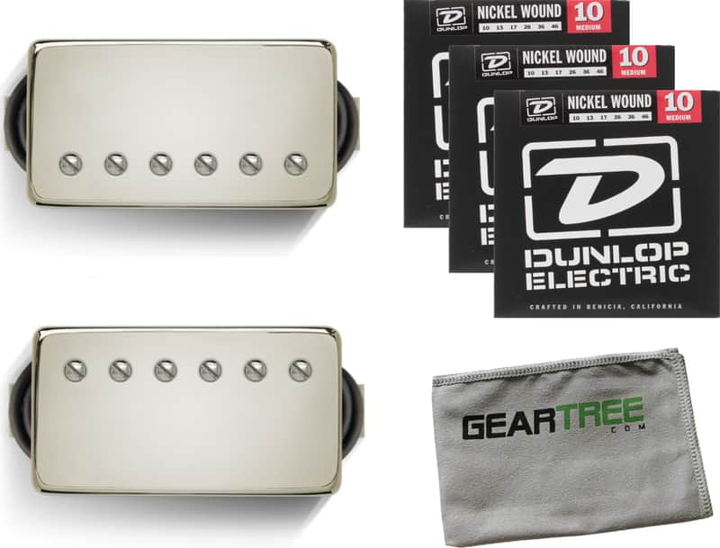 Bare Knuckle Pickups The Mule Humbucker Pickup Set, Nickel, 50mm w/ Cloth and Strings image 1