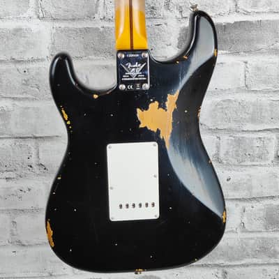 Fender Custom Shop Limited Edition Fat 1954 Stratocaster Relic with Closet Classic Hardware, 1-Piece Quartersawn Maple Neck Fingerboard, Aged Black image 6