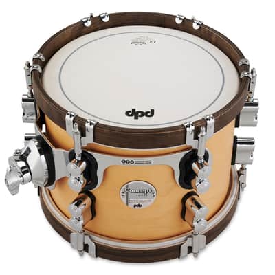 PDP Concept Classic 7x10 Natural Stain Tom with Walnut Stain Hoops image 3