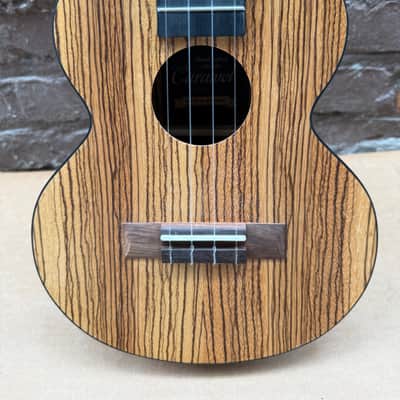 Caramel "Melts in my Heart" Acoustic-Electric Handcrafted Zebrawood Ukulele (Used - Good Condition) image 3