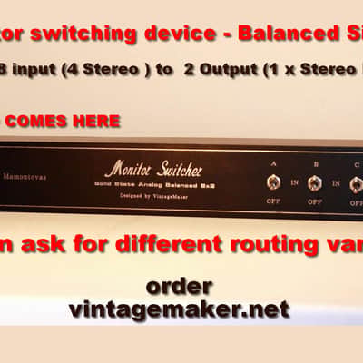 Rackmount 4x1 (8x2) Balanced Monitor Instrument switching device Passive Signal Line Switcher image 3
