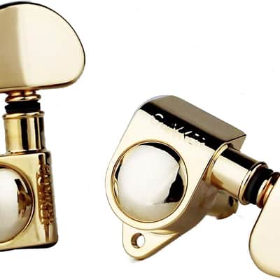 Guitar Machine Heads (3L + 3R Handed) – 1:21 Sealed Tuners Tuning Key Pegs with Big handle Replacement for Electric, Folk or Acoustic Guitars – Gold image 2