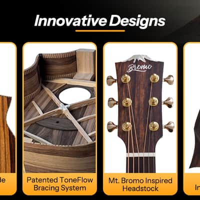 Bromo BAR 4GCE All-Solid Acoustic / Electric Guitar image 6