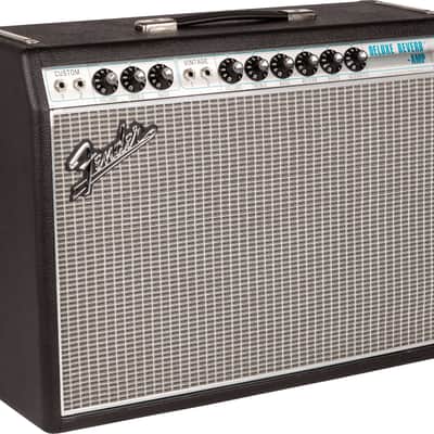 Fender '68 Custom Deluxe Reverb 2-Channel 22-Watt 1x12" Guitar Combo Black w/ Cover & Pedal $300 Saving!! image 4