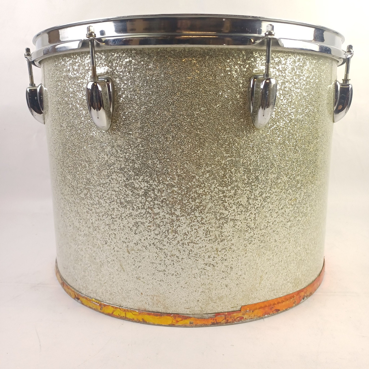 Slingerland 12x16" 3Ply Silver Sparkle Wrap Concert/Floor Tom Drum Marching Quad — main photograph