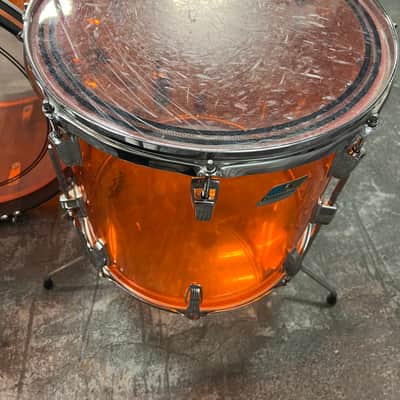 1974 Vintage Ludwig Vistalite 3-Piece Drum Set, Orange image 19