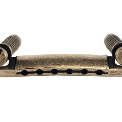 TonePros T1Z-AS Relic Stop Tailpiece Lockable style Gibson Stoptail Metric 8M Nickel Aged image 3