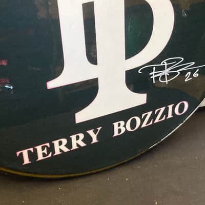 Terry Bozzio's DW - 22" Custom Logo Bass Drum Head, Autographed! - Black image 4