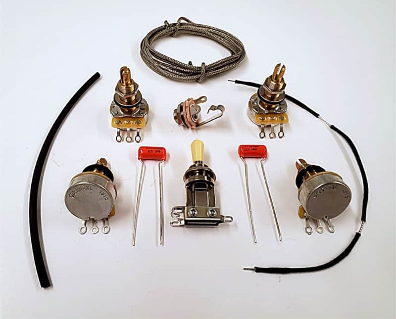 Premium Wiring Harness Kit for Les Paul - CTS 525k Premium Pots .022 Orange Drop Caps image 1