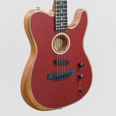 Fender American Acoustasonic Telecaster USA Acoustic Electric Guitar - Red image 2