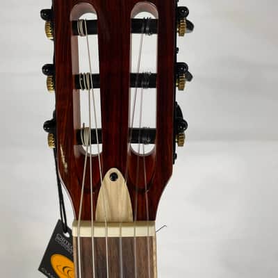 Ortega Tourplayer Thinline Acoustic-Electric Classical Guitar, Flamed Maple Top, Blue image 6