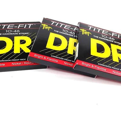 DR Guitar Strings Electric Tite-Fit 3 Pack 10-46 Medium Handmade USA