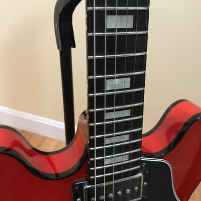1999 Gibson ES-335 Limited Edition Translucent Red Ebony Fingerboard P-94s OHSC Professionally Repaired Headstock image 5