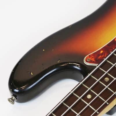1966 Fender Precision P Bass Vintage 100% All Original Left-Handed Sunburst Lefty ‘66 P-Bass with Vintage No Logo Pre-CBS Hard Case image 7