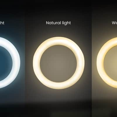 iDance LED Ring Light with Cell Phone Holder, 10", USB Powered with Bluetooth Remote Control and Foldable Adjustable Tripod Stand, Selfie, Makeup Ring Light image 7