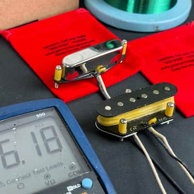 General Vintage Tone Mid 60's  Handwound NOS wire  Pickup set for Telecaster®️ Corona whire NY - Aged image 7