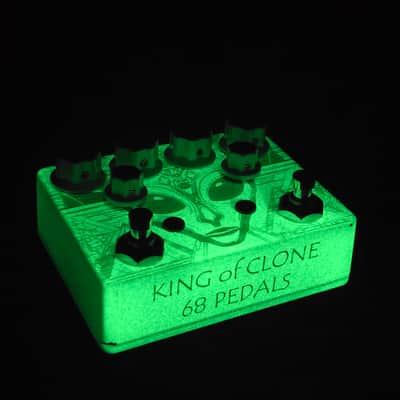 68 Pedals King of Clone Dual Overdrive Distortion Boost Pedal Tesi Custom Shop-Glow in the Dark Alien Head image 13