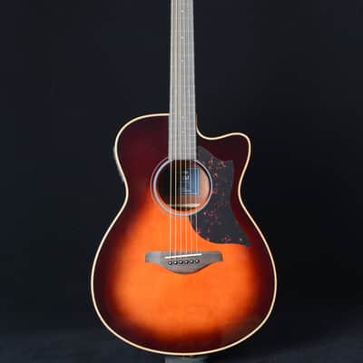 Yamaha AC1M-TBS Solid Sitka Spruce/Mahogany Concert Cutaway with Electronics Tobacco Brown Sunburst image 1