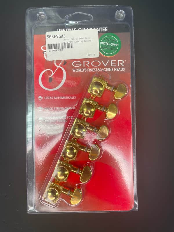 Grover 505FVGD3 Roto-Grip Locking Rotomatic Tuners Gold 3x3 NOS image 1