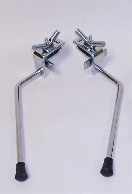 DANMAR BASS DRUM SPURS Clamp on Rim, Vintage Style, Pointed, (Rubber Tips, Length10.5 image 1