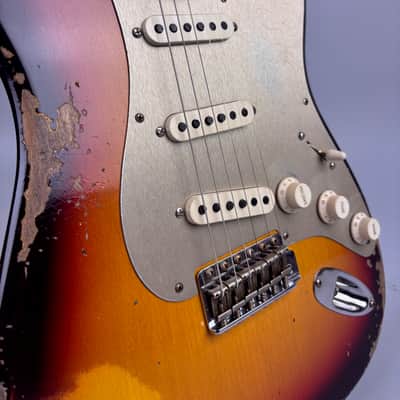 Fender Custom Shop Limited Edition '58 Reissue  Stratocaster Heavy Relic w/ Anodized Guard +upgrades,  Center Pocket Custom Shop Tweed case, Cert,  and all paperwork. image 5