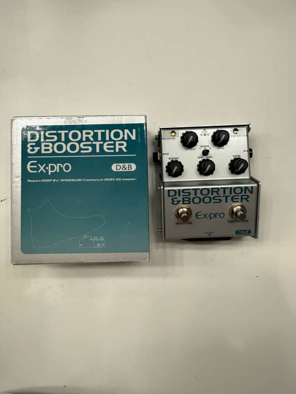 Ex Pro D&B Distortion Booster Boost Guitar Effect Pedal + Original Box image 1