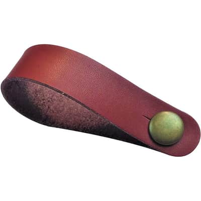 Brown Genuine Leather Guitar Strap Hook Button For Acoustic / Folk / Guitar image 3