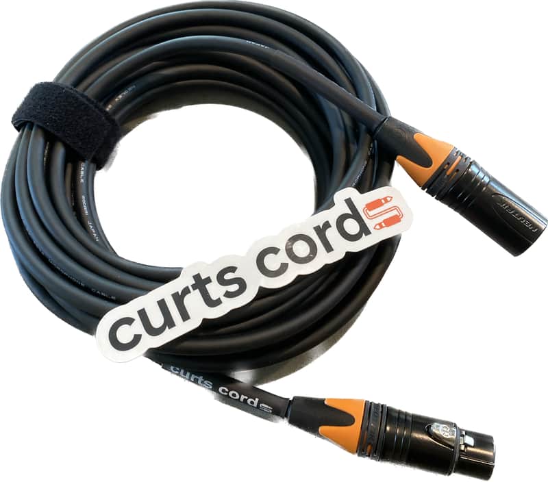 Curts Cords Mogami XLR Studio Gold 25' Microphone Cable-2534 Neglex  Quad Cable -(Male and Female Ends- Orange cable boots) image 1