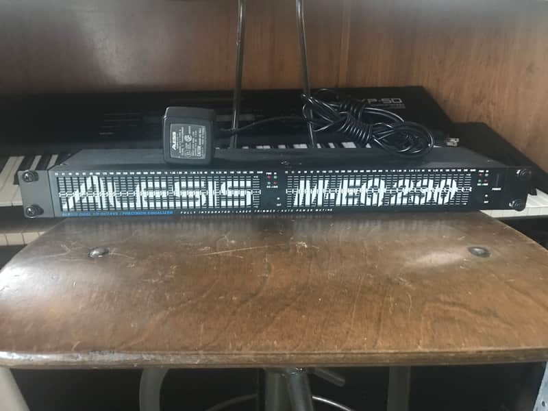 Alesis M-EQ 230 Dual 1/3 Octave Precision Equalizer with power supply and rack mount bolts and washers. image 1