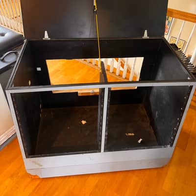 Custom Double rolling rack unit/desk 2010s - Blue/black image 2