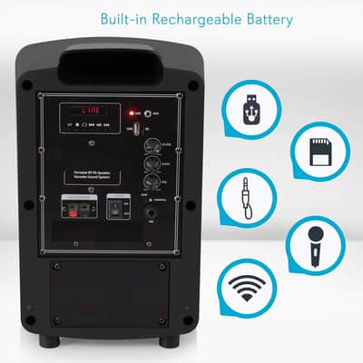 Portable Bluetooth PA Speaker Karaoke Sound System with Wireless Microphone and Handheld Dynamic Microphone with XLR Cable image 2