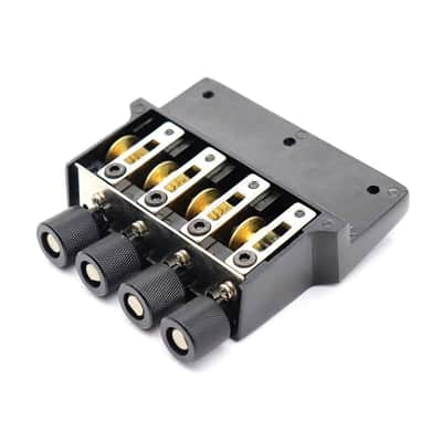 Adjustable Saddles 4 String Headless Bass Bridge Tremolo System in Black image 2