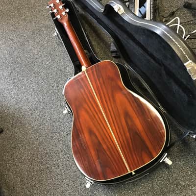 Yamaha FG-345 acoustic dreadnought guitar 1970s made in Taiwan with vintage hard case image 13