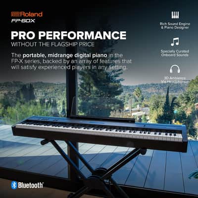 Roland FP-60X | Pro Performance 88-Note Digital Piano | Built-In Powerful Amplifier & Custom Stereo Speakers | Onboard Sound Customization | Curated Tones & FX | Bluetooth & MIDI Connectivity | Black image 2
